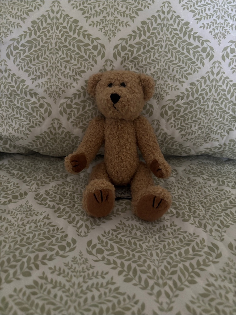 Vintage 1988 Chrisha Playful Plush Golden Brown Curly Fur Teddy Bear Poseable